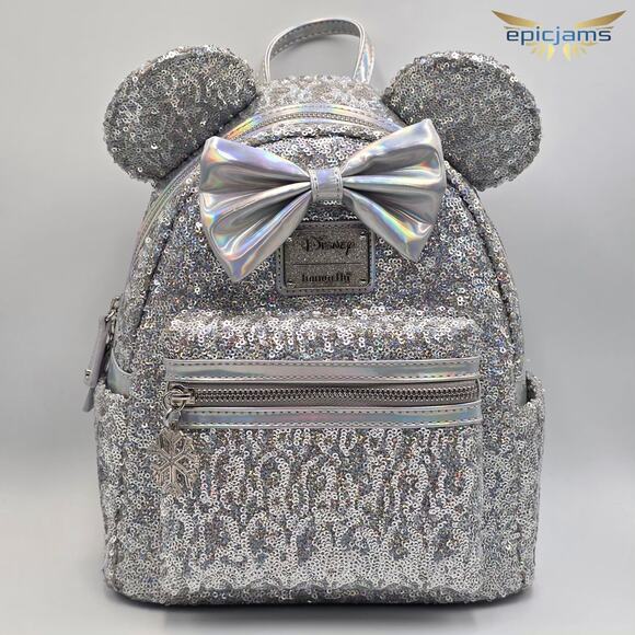 Loungefly Disney Minnie Mouse Holographic Sequin Sparkle Mini Backpack New main image 5